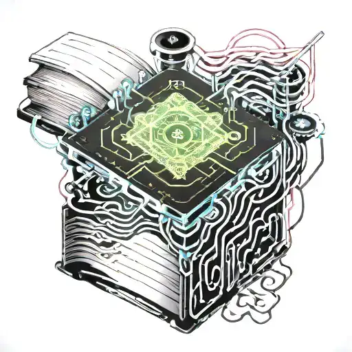 Open Book Surrounded By Motherboard Wires