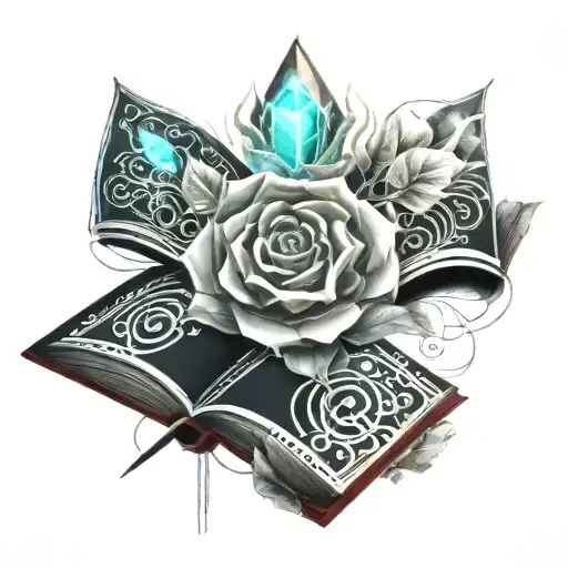Open Book Growing A Crystal Rose