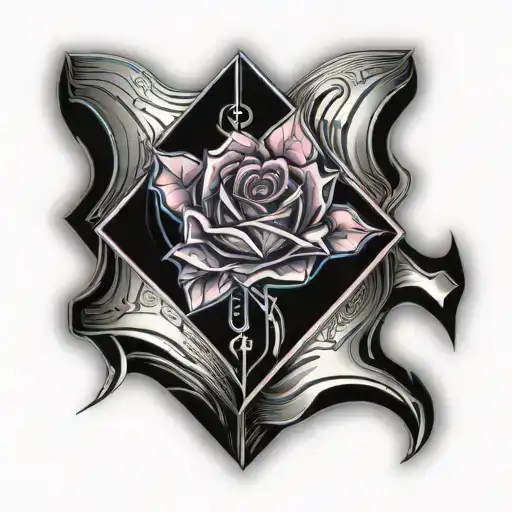 A Simple Open Book With A Crystal Rose Coming Out Of It