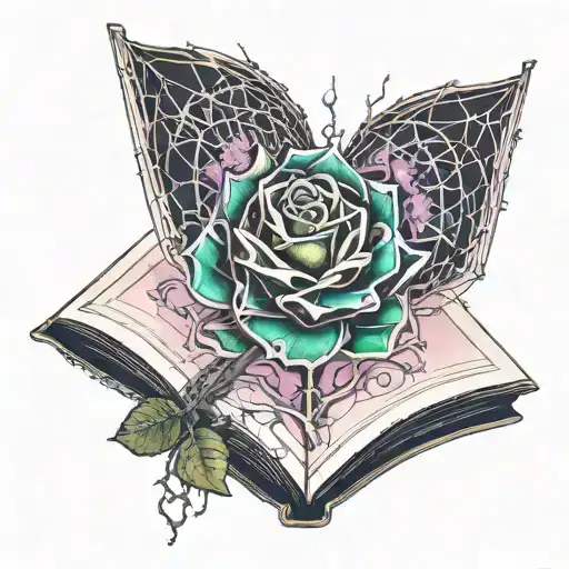 An Open Book Growing A Crystal Rose