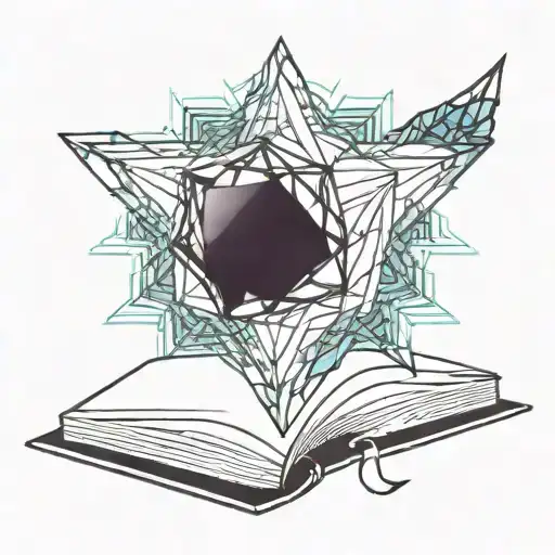 A Simple Open Book With A Crystal Rose Coming Out Of It