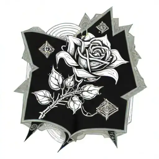 A Crystal Rose In Front Of An Open Book