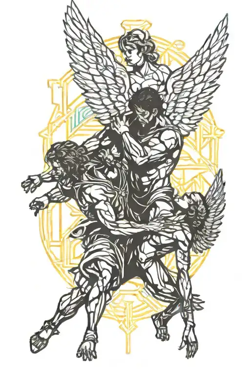 Jacob Wrestling An Angel To Bless Him