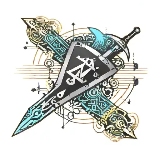 Zelda Link To The Past Sword Surrounded My Music Notes The Are Fading In Heart Monitor