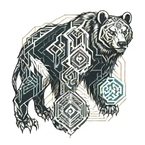 Powerwolf And Cute Bear Standing