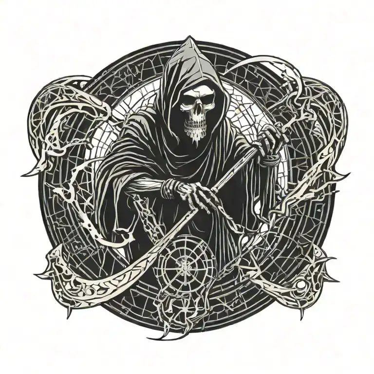 Grim Reaper Holding Scythe