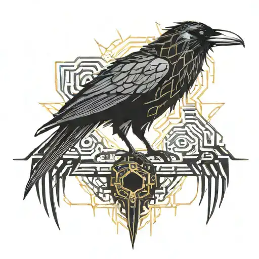 Raven Made Out Of Lighting Thorny Looking