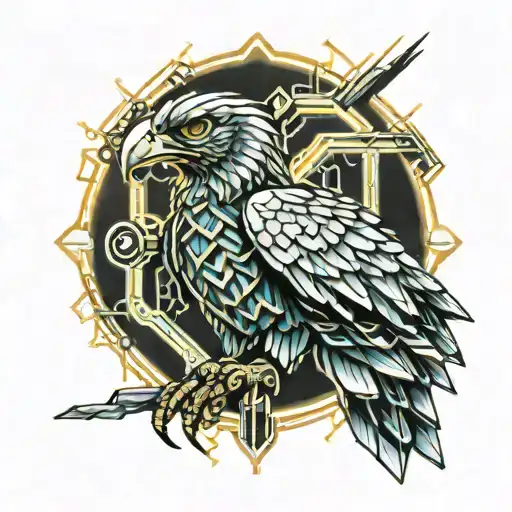 Robotic Eagle Perched On Top