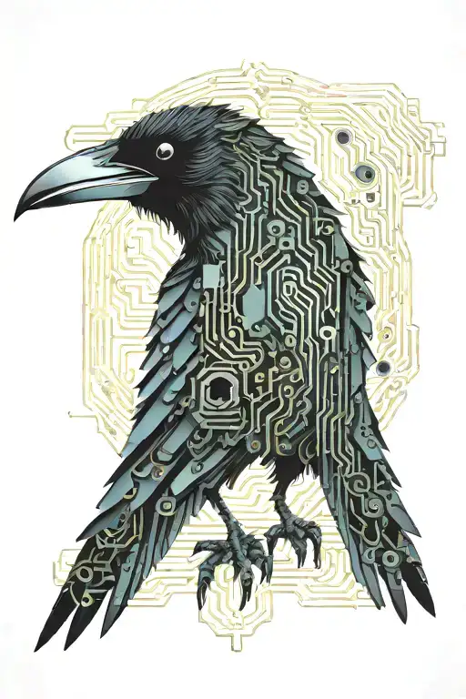 Crow Made Out Of Circuit Boards