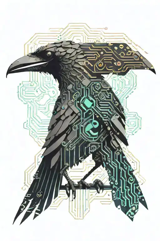 Crow Made Out Of Circuit Boards
