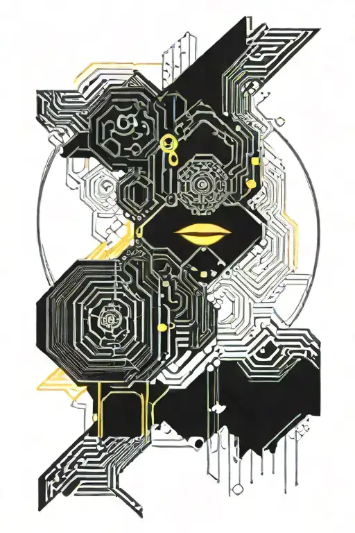 Neo Tribal Mixed With Cyber Sigilism Line Web Design