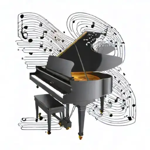 Grand Piano With Music Sheet