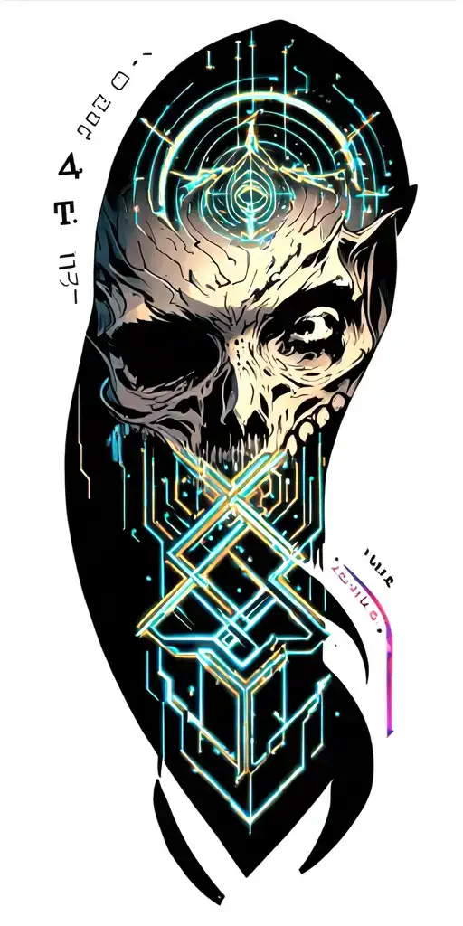 An It-themed Tattoo Symbolizing The Struggle With Sadness And Finding Inner Strength