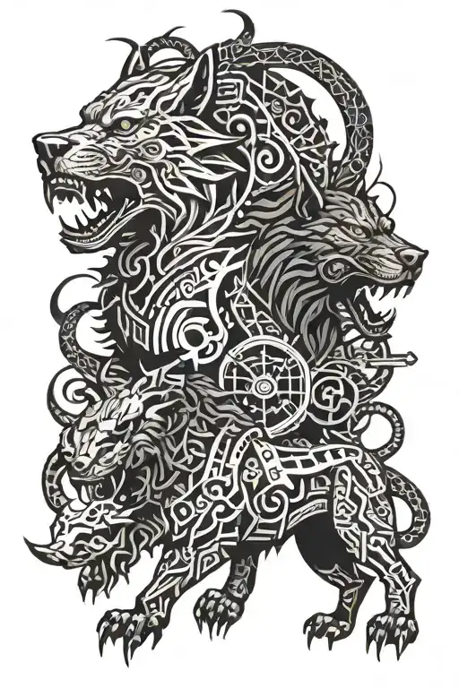 Cerberus And Hades Mythology Symbols
