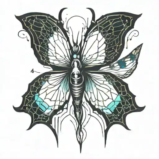 Half Moth And Half Butterfly Wings