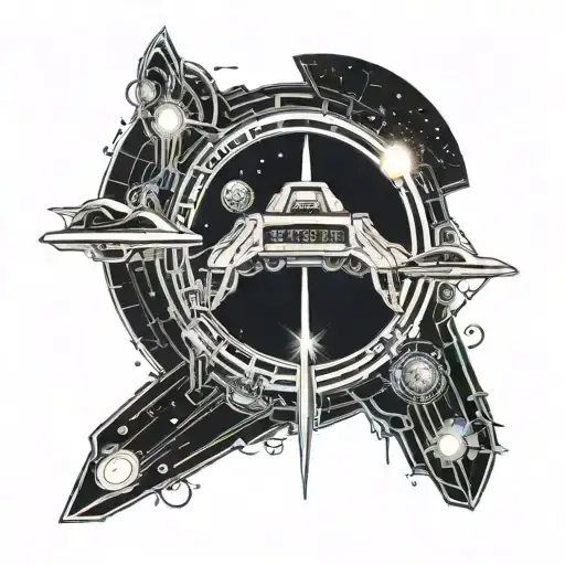 A Spaceship Landing On A Living Planet Surrounded By Two Suns