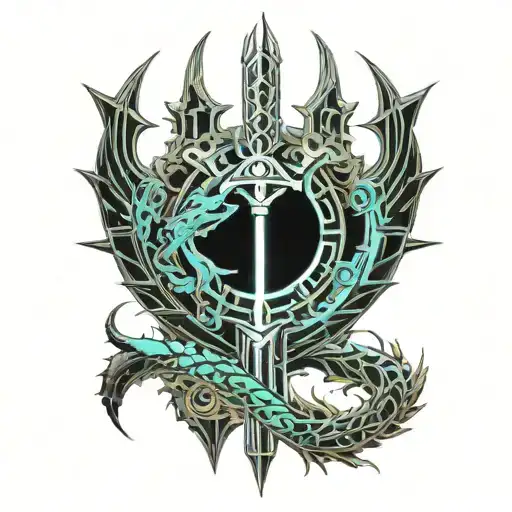 Sword With 2 Dragons On Each Side