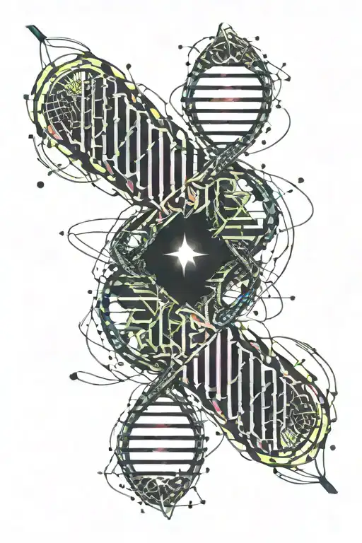 Dna Double Helix With One Helix Deteriorating While The Other Is Beautiful N Flourish's
