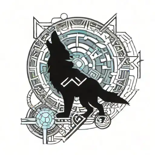 Wolf Howling At The Moon Axe Inspired