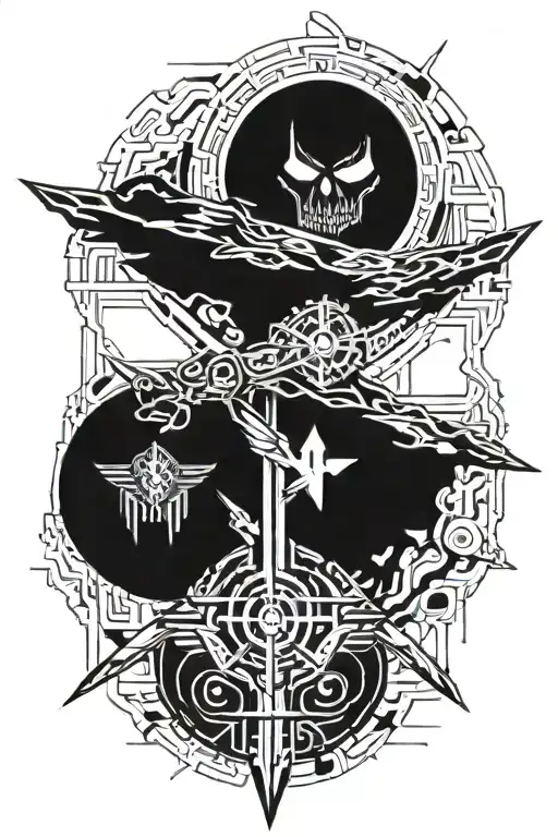 Two Sword And Two Ghost Face