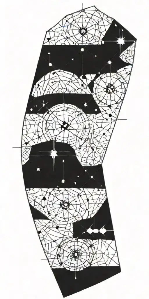 The Abyss Inspired Constellations With Compass Rose Intertwined