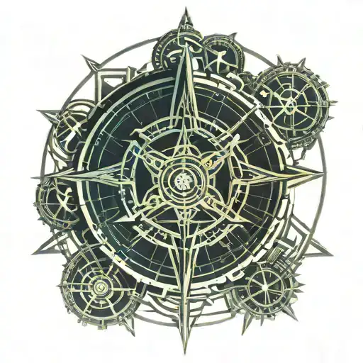 Viking Compass With Runes Engraved