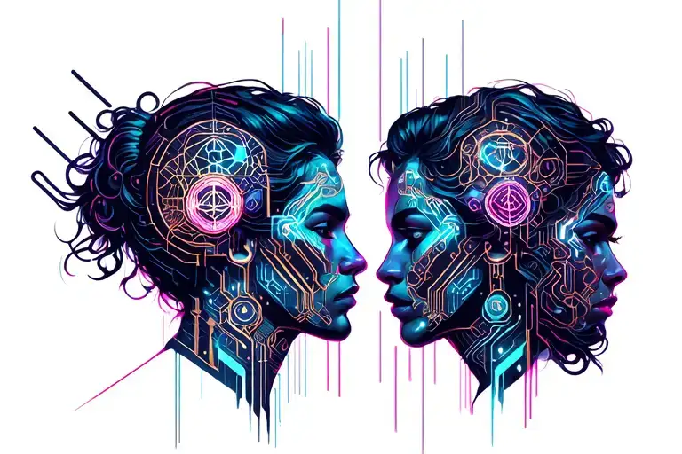 Depection Husband And Wife Moving Forward They Both