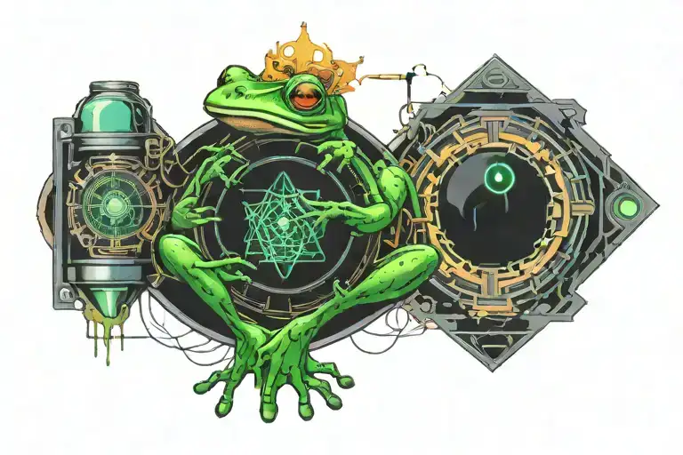 Frog Inside A Potion Bottle Filled