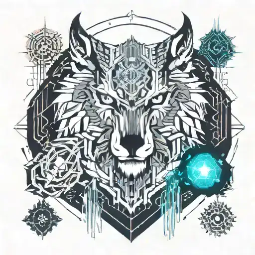 Owl Wolf And Lion Surrounded