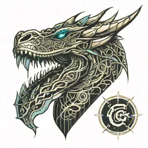 Dragon Wrapping Up On Neck