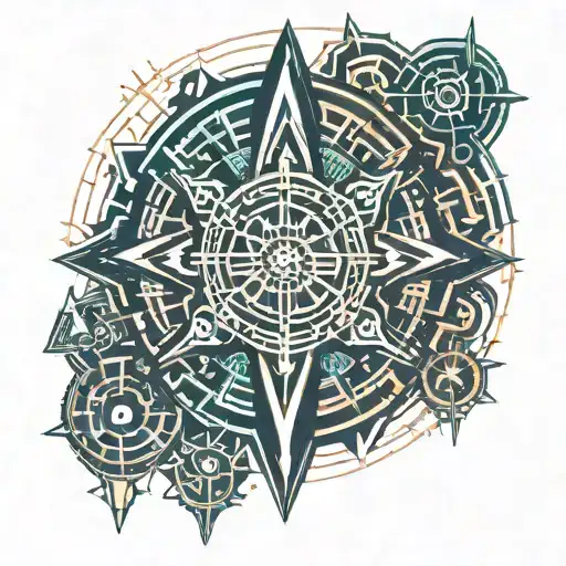 Neo Tribal Symbols With Mexican Motifs