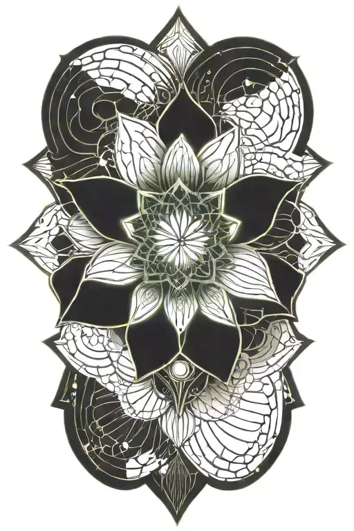 Sacred Geometry Lotus Flower Blooming