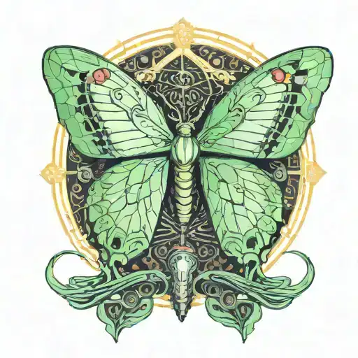 Actias Luna Moth Resting