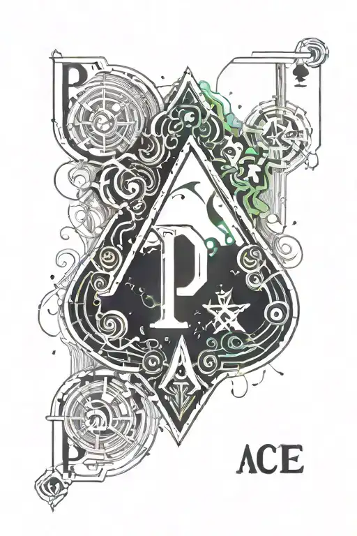 Ace Of Spades With The Letters P C Hidden Inside The Card