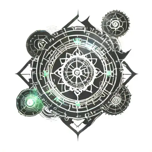 Black Sun Inside Which Is Indian Ohm In Cyber Technology