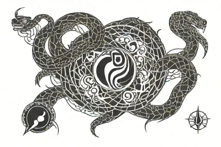 Snake Yin Yang Symbol