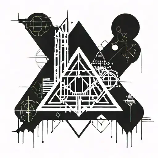 An Abstract Tattoo Inspired By Gothic Architecture And Grunge Music