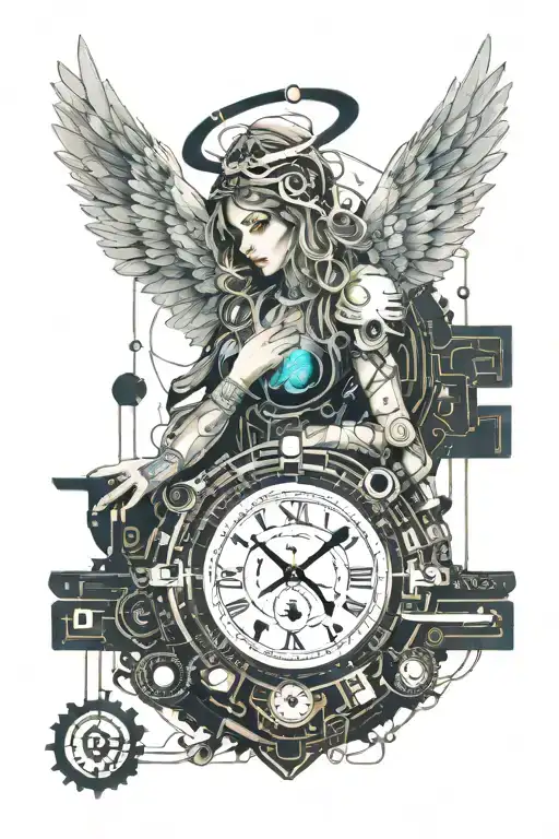 Angel With Clock Face