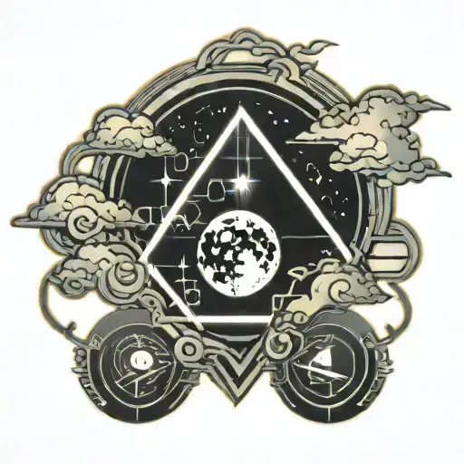 Wax Cresant Moon With Clouds