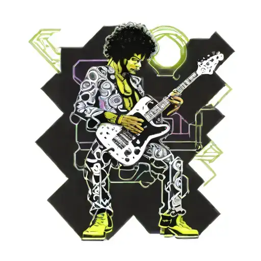 Jimi Hendrix Playing A Guitar With His Jacket