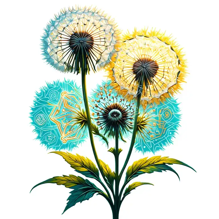 Dandelion Plant In Color