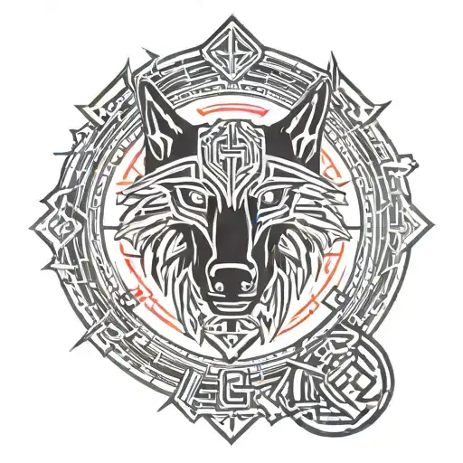 Norse Wolf Viking Runes