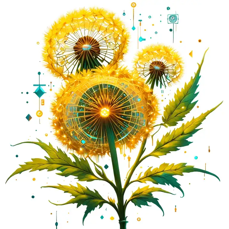 Dandelion Plant In Color
