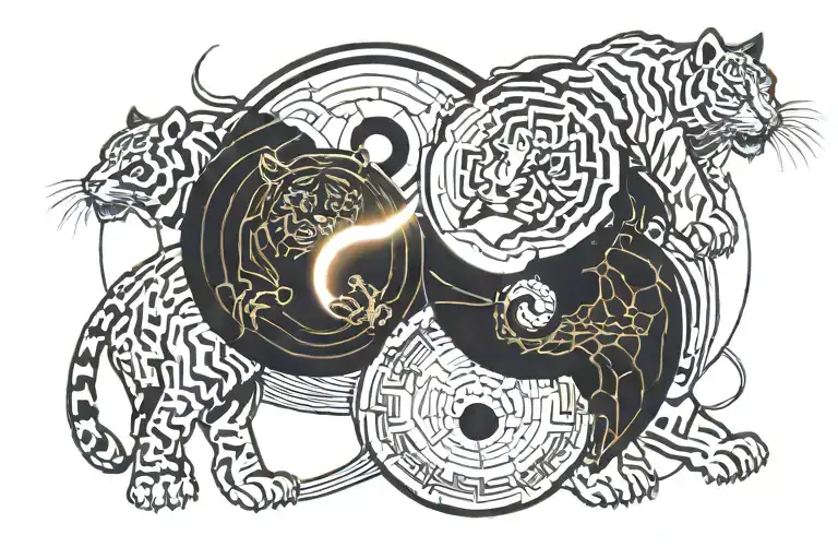 Yin & Yang Represented By Tiger