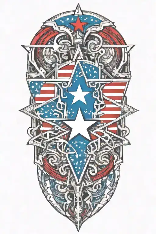 American Flag Texas Flag Intertwined