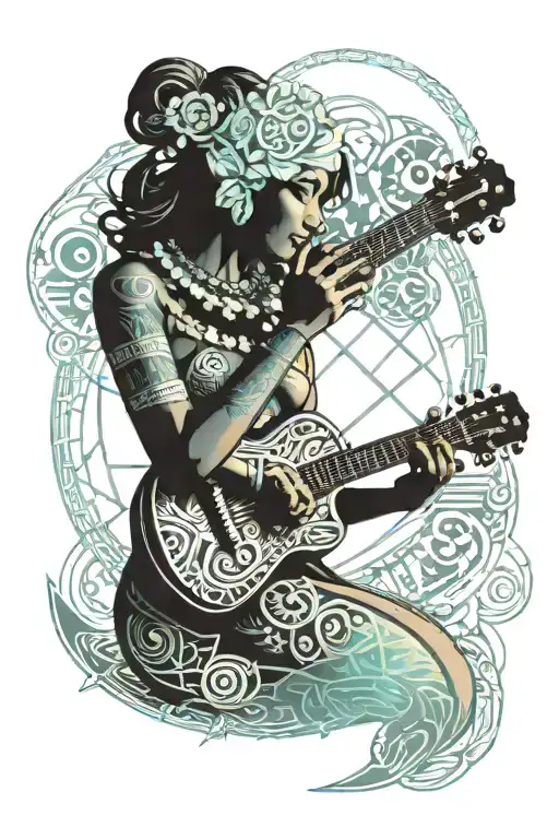 Hawaiian Goddess With Ukulele