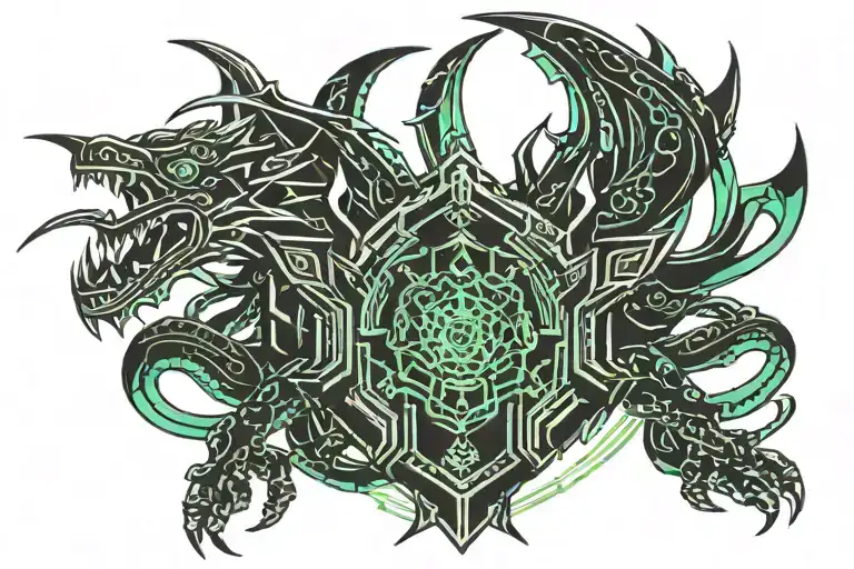 Symmetric Dragon On Chest