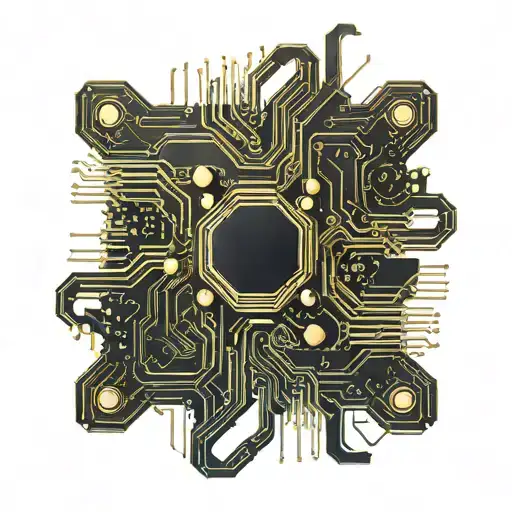 Black And Metal Gold Parts Motherboard Atx Cpu Ram 12 Pin Power Connector Golden Paths