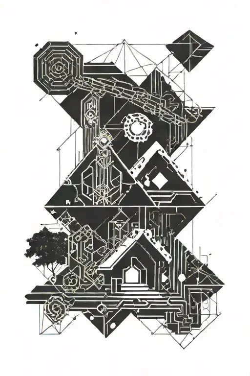 House Music Geometry Symbolizing Strength Body Mind