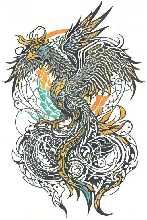 Phoenix Rising From Flames